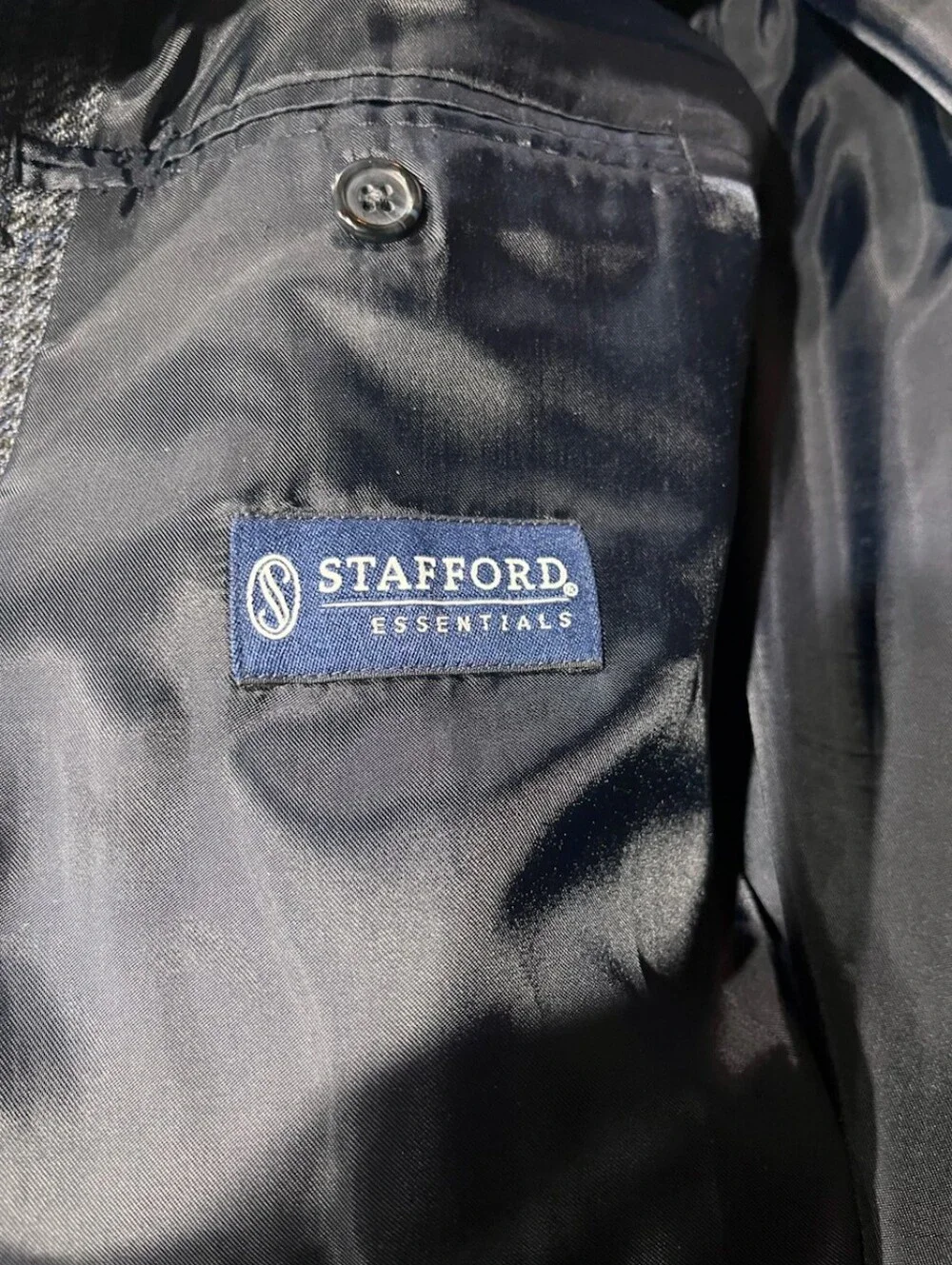 Stafford Men's Navy Checked Blazer - Classic Tailored Jacket